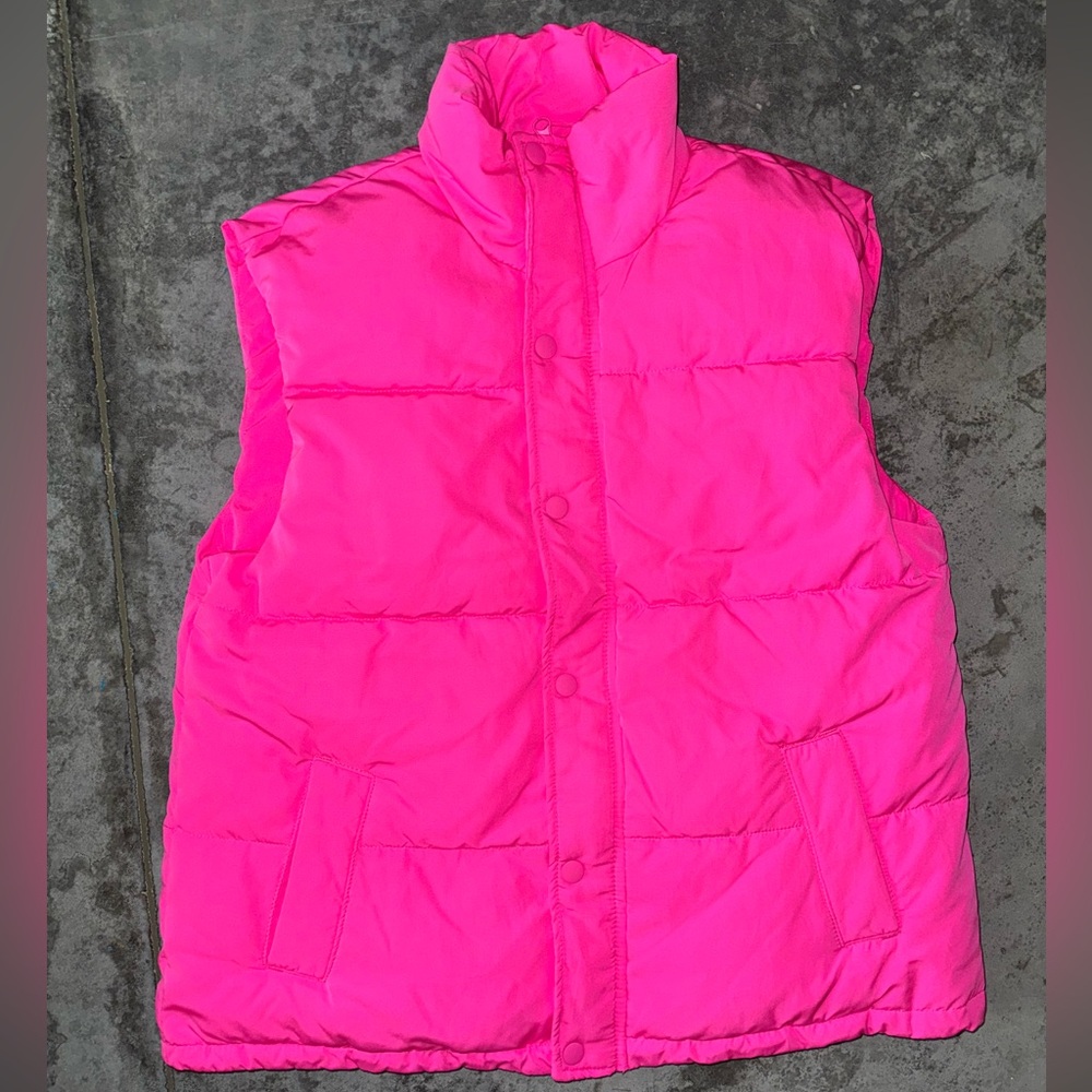 Neon Pink Puffer Vest